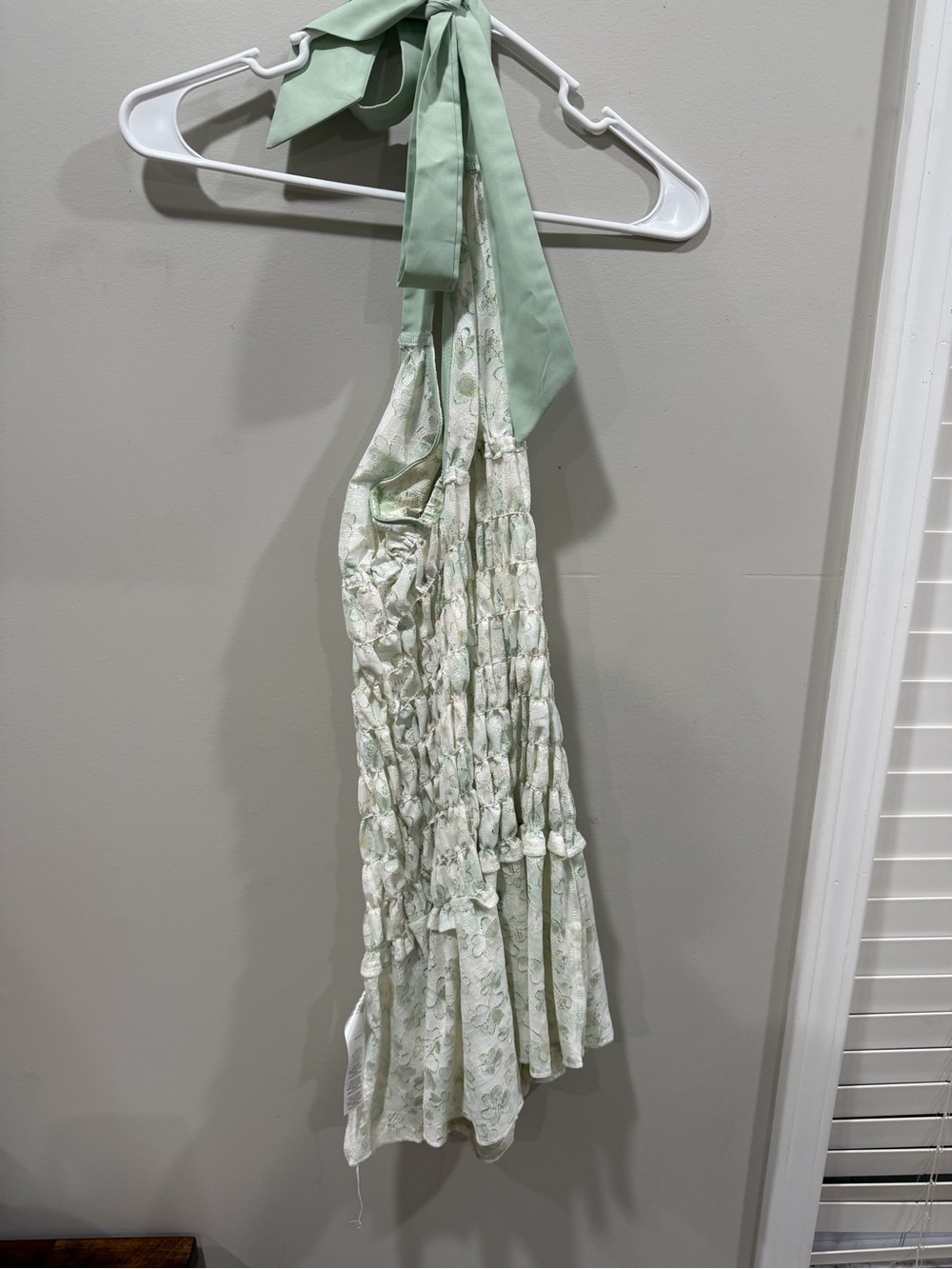 Light Sage Green Halter Summer Dress